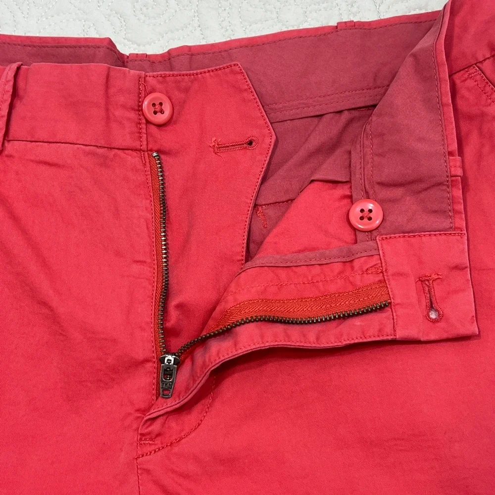 Polo Golf Ralph Lauren Mens Salmon Red Pima Cotton Chino Shorts Sz 34 Flat Front